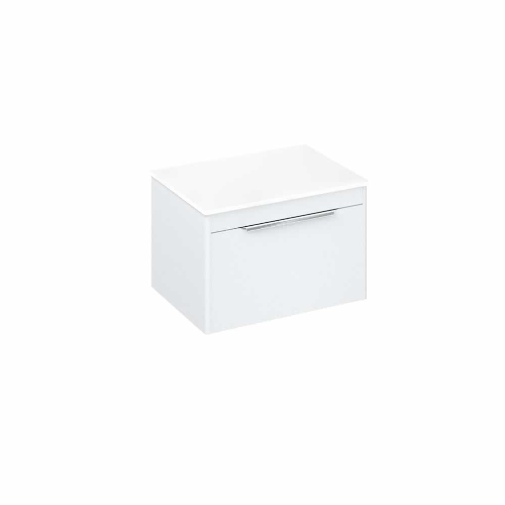 Shoreditch 65cm single drawer Matt White with White Worktop